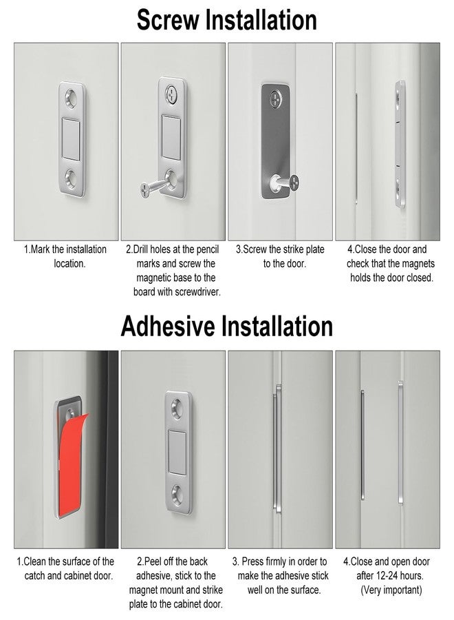 Jiayi Magnetic Door Catcher Jiayi 12 Pack Ultra Thin Cabinet Door Magnets Cabinet Magnetic Latches & Latches Stainless Steel Furniture Magnetic Cabinet Hook for Kitchen Cabinet Closure - Image 5